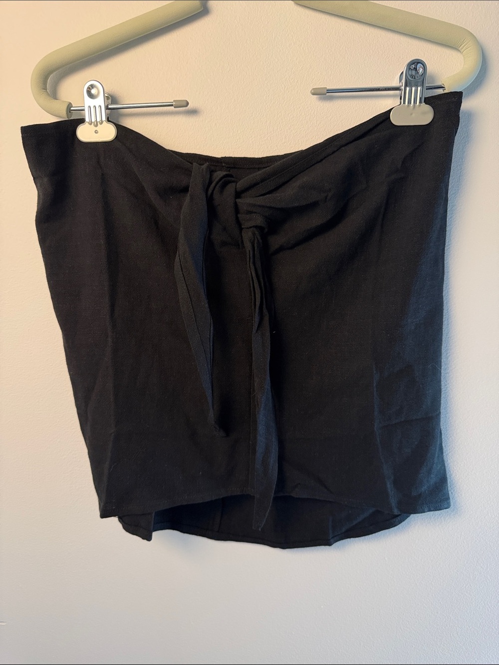 NWT Stillwater Forever Summer Mini Skirt Black Tie Front / Medium
